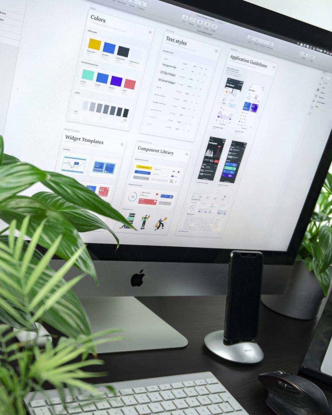 Digital product interface design work on a screen